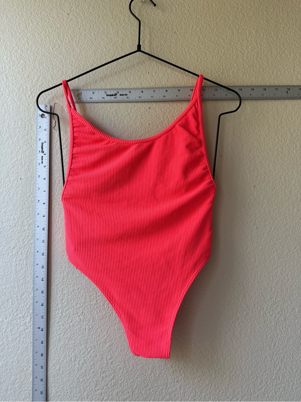 Frankie's Bikinis Ribbed One-Piece Swimsuit in Bright Coral